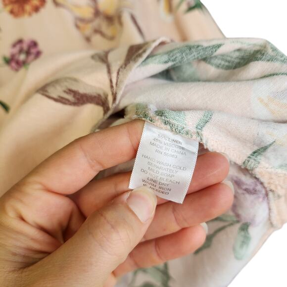 Cynthia Rowley Womens Floral Linen Blend Popover Top Plus Size 2X Paradise Boho - Picture 5 of 10